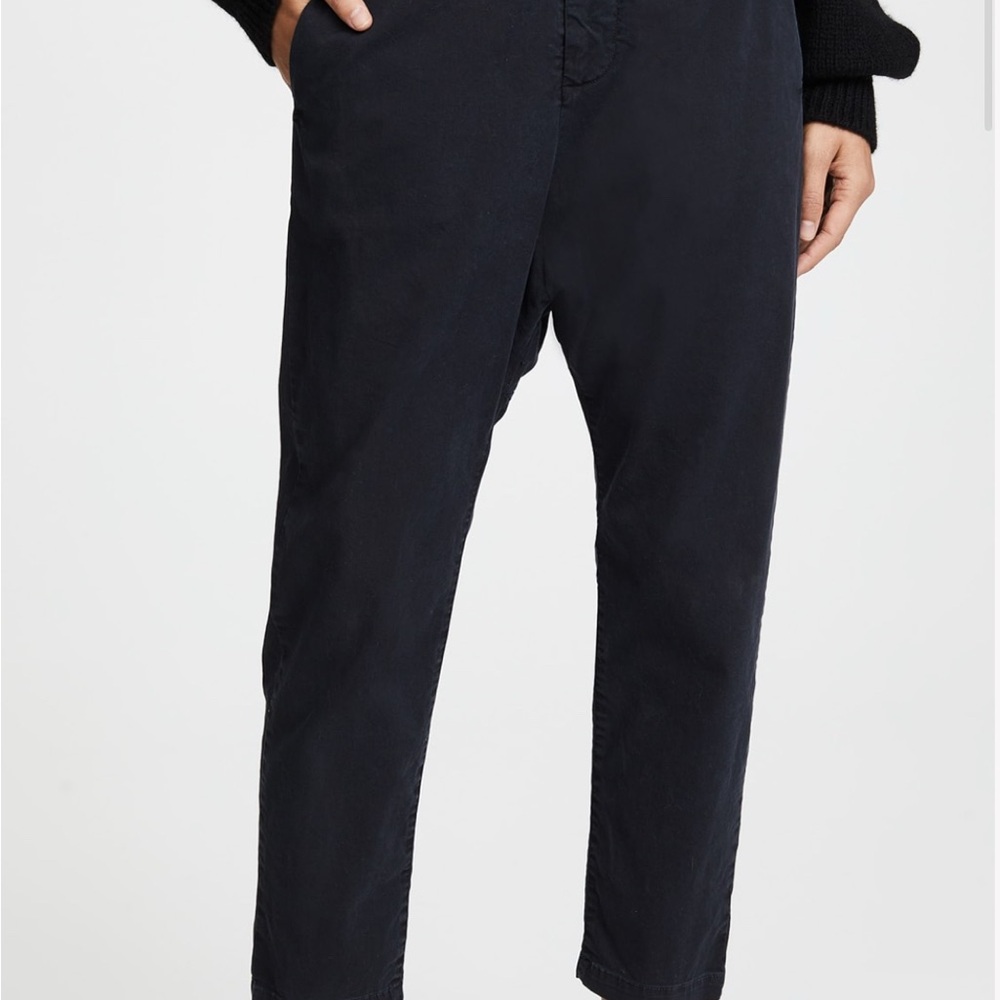Nili Lotan drop waist black linen pants